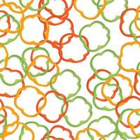 Pattern with sliced red, yellow and green peppers. vector