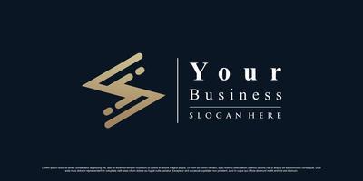 Creative letter s logo template for business with golden gradient style color Premium Vector