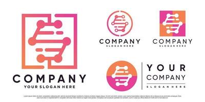 establecer colección de plantilla de logotipo de letra s para negocio con concepto creativo vector premium