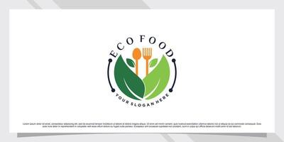 Eco food logo design inspiration with creative element vector