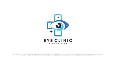 Inspiración en el diseño del logotipo de la clínica oftalmológica creativa con vector premium de elemento creativo