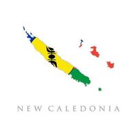 new caledonia flag map flat design vector illustration