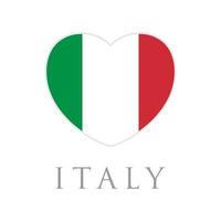 ama italia Ilustración de vector de diseño plano de corazón de bandera