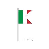 ilustración de vector de diseño plano de bandera de italia