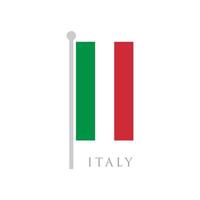 ilustración de vector de diseño plano de bandera de italia