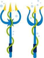 Poseidon Trident. Mythical object vector