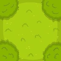 Green lawn. View from top. Grass and bushes vector