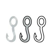 Set of fishing hooks and tackle. vector