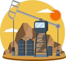 Oil rig. Extraction of minerals. vector