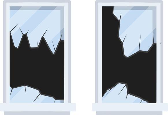 Broken glass. Damaged mirror.