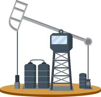 Oil rig. Extraction of minerals. vector