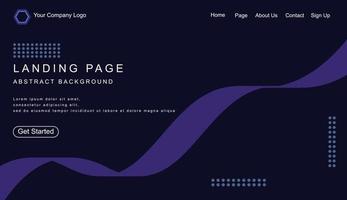 Abstract background dark blue with blue color wavy lines. Landing page design, suitable for the main page of your website. Editble stroke. Vector illustration. EPS 10.