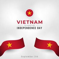 Happy Vietnam Independence Day September 2th Celebration Vector Design Illustration. Template for Poster, Banner, Advertising, Greeting Card or Print Design Element