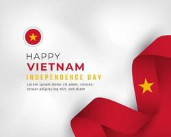 Happy Vietnam Independence Day September 2th Celebration Vector Design Illustration. Template for Poster, Banner, Advertising, Greeting Card or Print Design Element