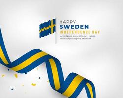 Happy Sweden Independence Day June 6th Celebration Vector Design Illustration. Template for Poster, Banner, Advertising, Greeting Card or Print Design Element