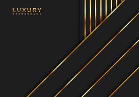 Abstract Premium Black Geometric Overlap Layers with Stripe Golden Line Luxury Style on Dark Background with Copy Space vector