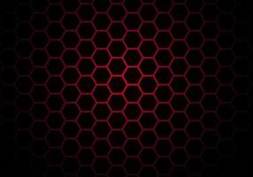 Abstract Red Light Hexagon Line in Grey Modern Luxury Futuristic Background vector