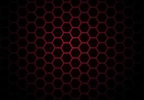 línea hexagonal de luz roja abstracta en fondo futurista de lujo moderno gris vector