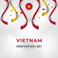 Happy Vietnam Independence Day September 2th Celebration Vector Design Illustration. Template for Poster, Banner, Advertising, Greeting Card or Print Design Element