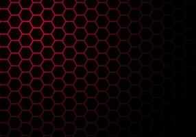 línea hexagonal de luz roja abstracta en fondo futurista de lujo moderno gris vector