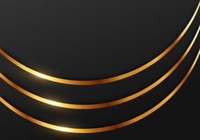 Abstract Premium Shiny Color Gold Wave Luxury on Dark Background with Copy Space vector