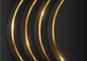 Abstract Premium Shiny Color Gold Wave Luxury on Dark Background with Copy Space vector