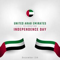 feliz día de la independencia de los emiratos árabes unidos 2 de diciembre celebración ilustración de diseño vectorial. plantilla para poster, pancarta, publicidad, tarjeta de felicitación o elemento de diseño de impresión vector