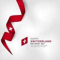 Happy Switzerland National Day August 1st Celebration Vector Design Illustration. Template for Poster, Banner, Advertising, Greeting Card or Print Design Element