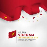 feliz día de la independencia de vietnam 2 de septiembre celebración vector diseño ilustración. plantilla para poster, pancarta, publicidad, tarjeta de felicitación o elemento de diseño de impresión