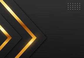 Abstract Premium Black Geometric Overlap Layers with Stripe Golden Line Luxury Style on Dark Background with Copy Space vector