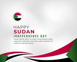 feliz día de la independencia de sudán 1 de enero celebración ilustración de diseño vectorial. plantilla para poster, pancarta, publicidad, tarjeta de felicitación o elemento de diseño de impresión vector