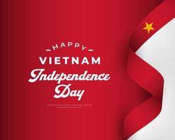 Happy Vietnam Independence Day September 2th Celebration Vector Design Illustration. Template for Poster, Banner, Advertising, Greeting Card or Print Design Element