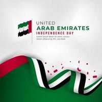 feliz día de la independencia de los emiratos árabes unidos 2 de diciembre celebración ilustración de diseño vectorial. plantilla para poster, pancarta, publicidad, tarjeta de felicitación o elemento de diseño de impresión vector