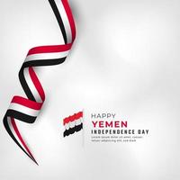 feliz día de la independencia de yemen 30 de noviembre celebración vector diseño ilustración. plantilla para poster, pancarta, publicidad, tarjeta de felicitación o elemento de diseño de impresión