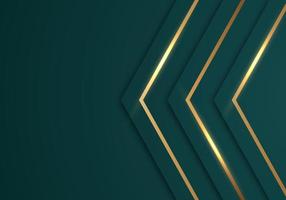 Abstract Shiny Gold Lines Diagonal Overlap Luxurious Dark Green Background with Copy Space for Text vector