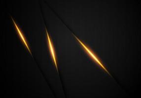 Abstract Gold Light on Black Metallic Shadow Overlap with Blank Space Design Modern Futuristic Background vector