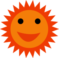 design de sinal de ícone de desenho animado de emoção de sol png