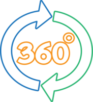 360 Degree icon sign symbol design png