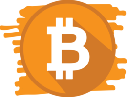 design de símbolo de sinal de ícone de bitcoin png