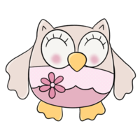 personagem de design de desenho animado de pássaro de coruja bonito png