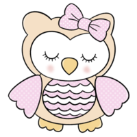 personagem de design de desenho animado de pássaro de coruja bonito png