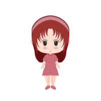 süße kleine Mädchen mit rotem Kleid png