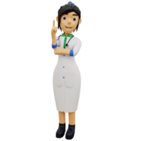 3D Character female doctor png