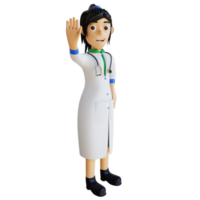 medico femminile del carattere 3d png
