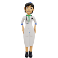 medico femminile del carattere 3d png