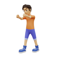 personagem 3d único está perfurando png