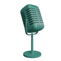 green Retro style microphone png