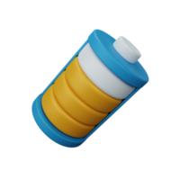 batterie de rendu 3d isolée utile pour l'interface utilisateur, les applications et l'illustration de la conception Web png