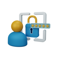3d rendering user security isolated useful for user interface, apps and web design illustration png