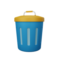 3d rendering delete, trash bin isolated useful for user interface, apps and web design illustration png